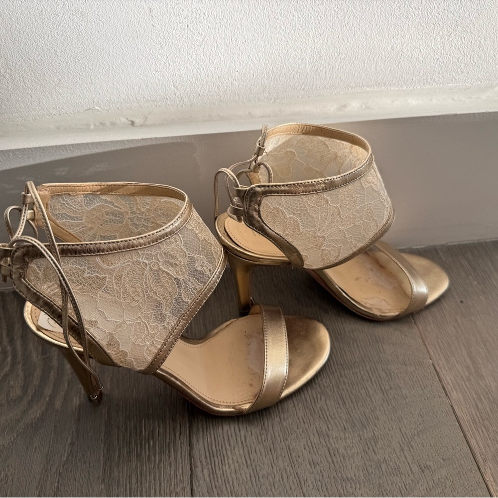 Ivanka Trump Gold Lace Heels